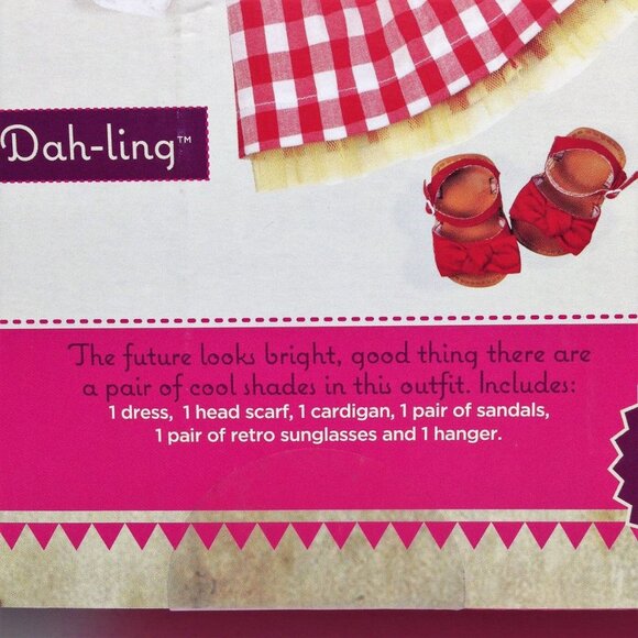 Our Generation Retro 18" Doll Clothes Lil Miss Dahling Deluxe Outfit Red Dress - Picture 6 of 7